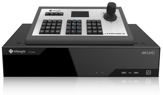 keybord The Milesight Pro NVR 8000 and keyboard.