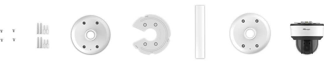 21 A79 Pendent Mount parts and Mini PTZ Dome Camera